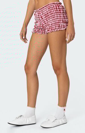 Gingham Scrunch Shorts image number 3