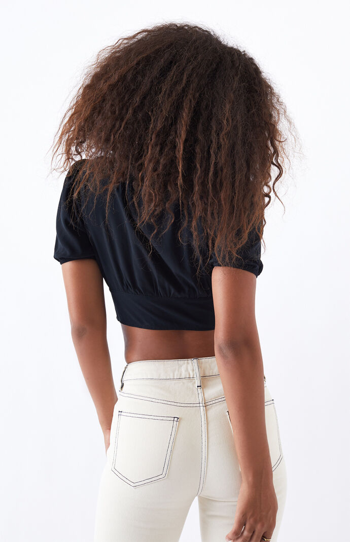 Lace Trim V-Neck Top