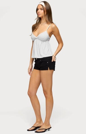 Belen Polka Dot Lacey Babydoll Top image number 4