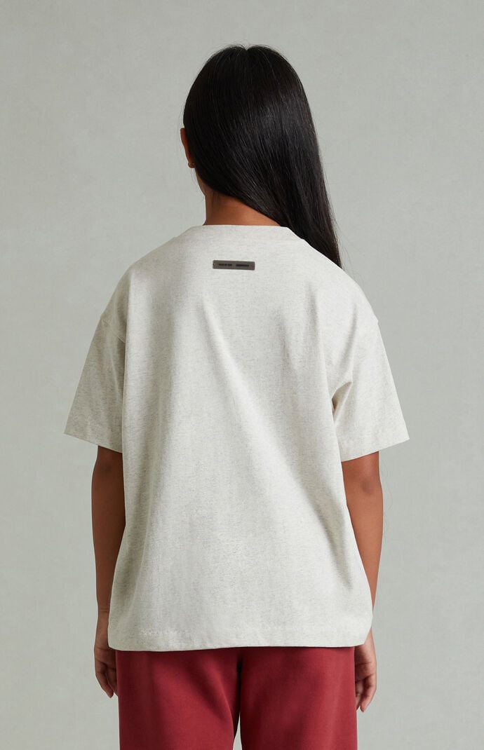 Fear of God ESSENTIALS Kids Heather Oatmeal Classic Short Sleeve T-Shirt