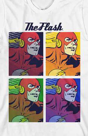Kids The Flash Pop Art Squares T-Shirt image number 2