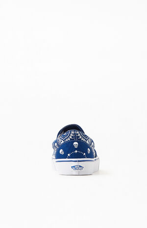Blue Classic Slip-On Bandana Shoes image number 3