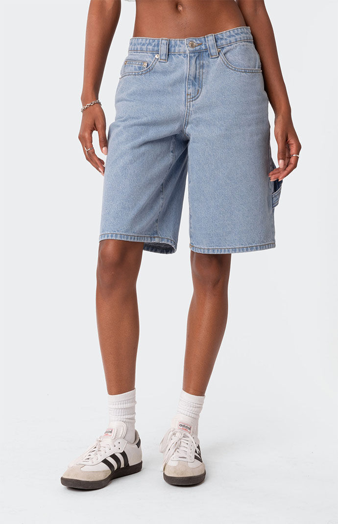 Edikted Low Rise Bermuda Denim Carpenter Shorts PacSun