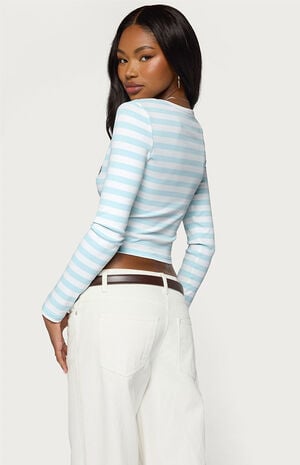 Phoebey Striped V-Neck Top image number 3