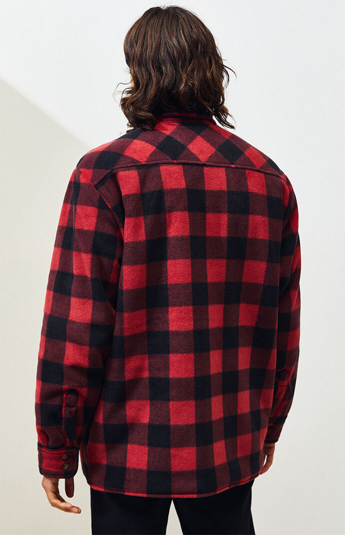 Micro Fleece Buffalo Plaid Shirt Jacket