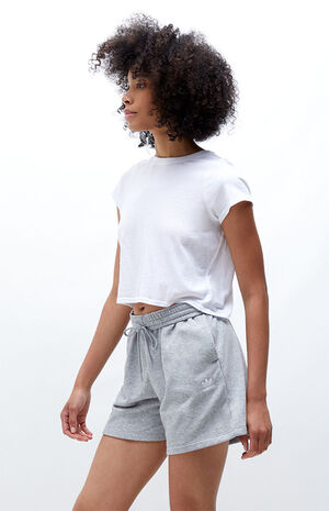 Heather Grey Essential Sweat Shorts image number 3