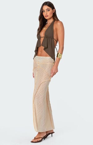 Inside Out Sheer Lace Maxi Skirt image number 4