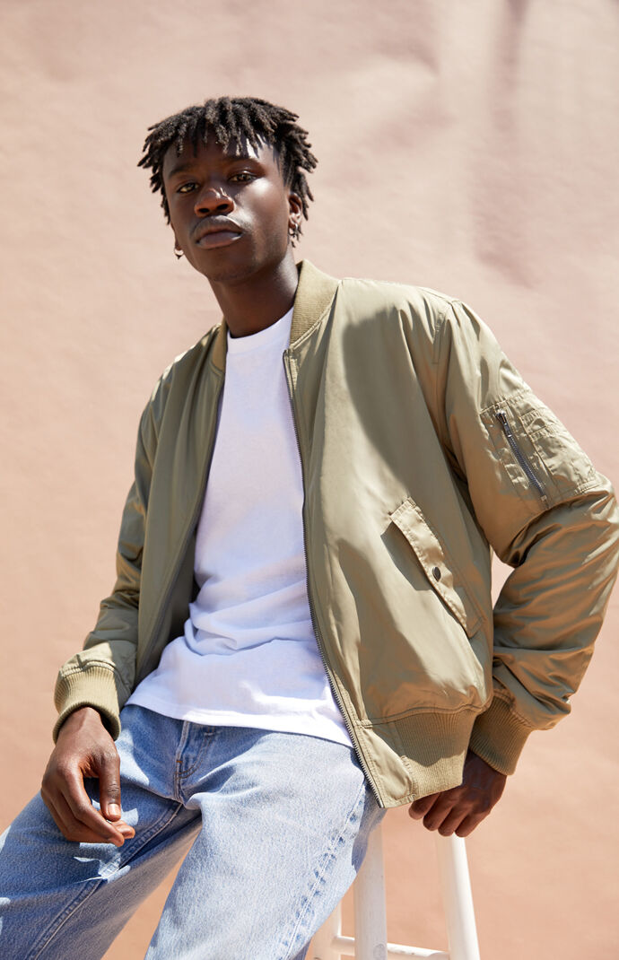Pacsun denim bomber jacket top