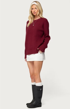 Lavonne Oversized Knit Raglan Sweater image number 4