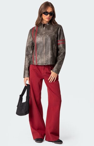 Thunder Washed Faux Leather Jacket image number 2