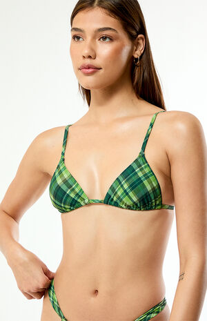 Plaid Vice Triangle Bikini Top image number 3