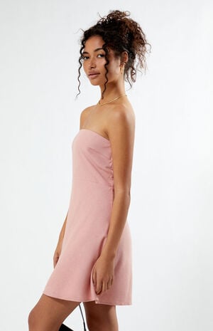 Strapless Linen Mini Dress image number 3