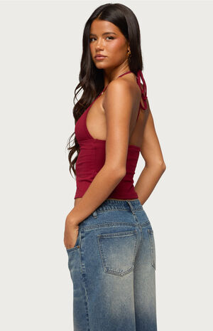 Noriah V Neck Halter Top image number 3