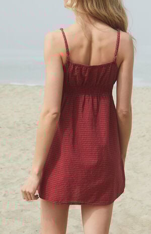 Burgundy Plaid Embry Mini Dress image number 4