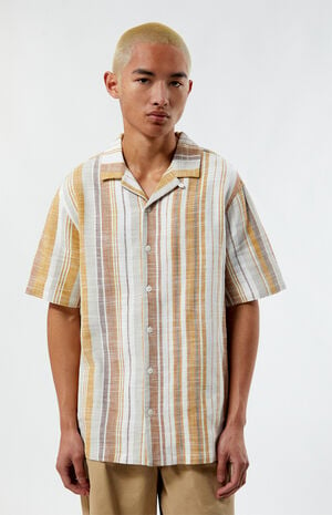 Tan Striped Camp Shirt