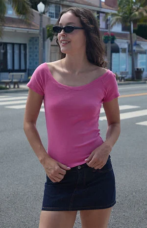 Pink Ginny Off-The-Shoulder Top image number 1