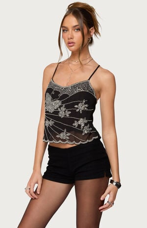 Opal Bead and Sequin Chiffon Tank Top image number 2