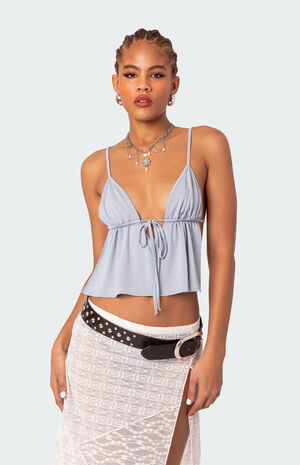 Rylee Tie Front Open Back Top image number 4