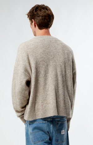 Tan Heathered Cardigan image number 3