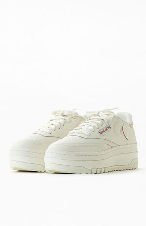 Women's White & Pink Club C 85 Extra Sneakers image number 2