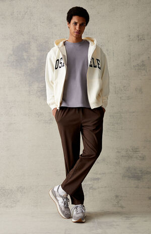 Stretch Brown Slim Trousers image number 1