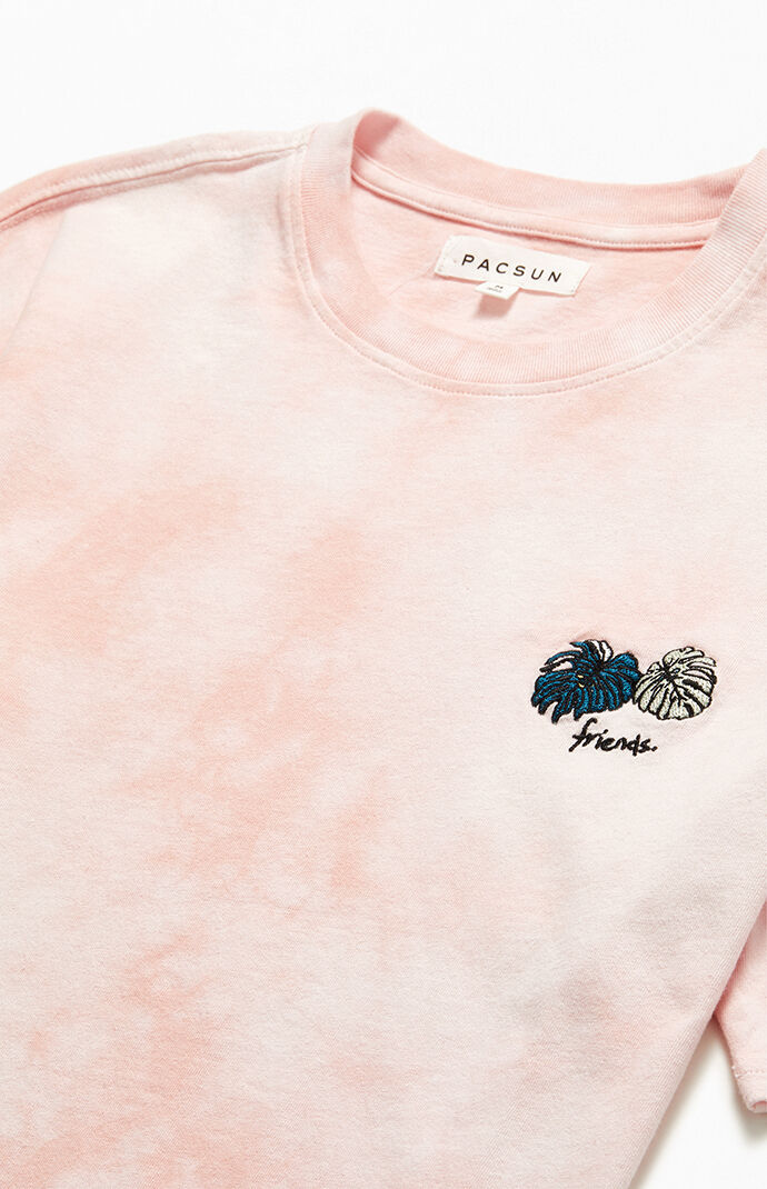 Friends Embroidered Tie-Dyed T-Shirt