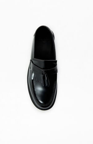 Black Adrian Polished Smooth Leather Tassel Loafers image number 5
