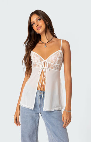 Mimosa Sheer Lace Long Tank Top image number 5