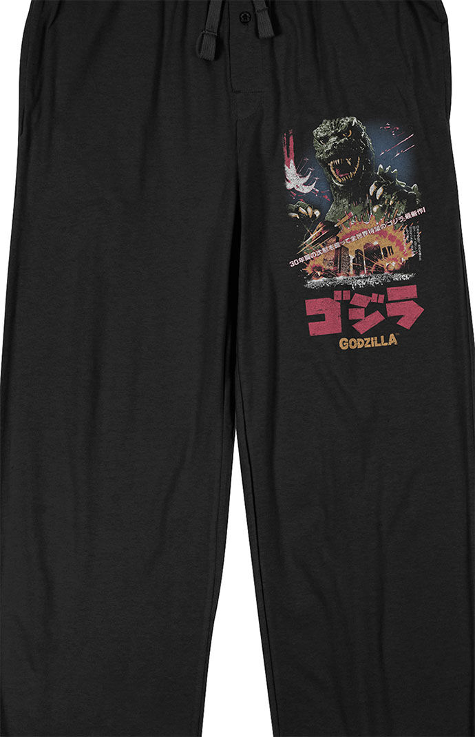 Mens Black Godzilla Classic Sleep Pants