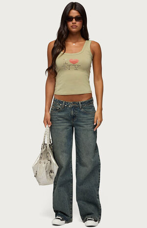 NYC Studded Low Rise Baggy Jeans image number 5