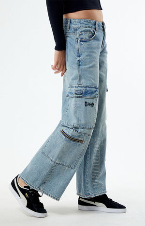 x PacSun Grand Prix Low Rise Baggy Cargo Jeans image number 3
