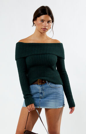 Calista Fold-Over Off-The-Shoulder Sweater image number 1
