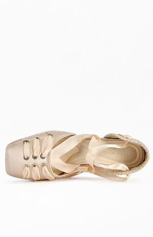 Women's Pirouette Ivory Wedge Pumps image number 4