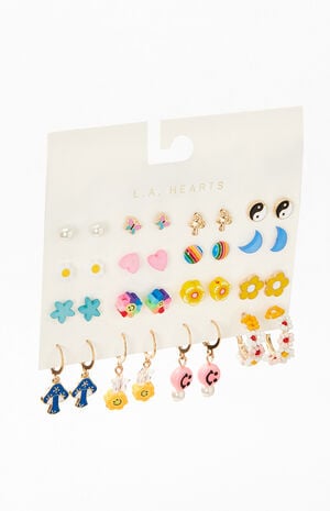 16 Pack Happy Pretty Earrings image number 2