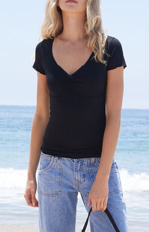 Black Gina Cinched Top image number 1