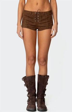 Sloane Faux Suede Micro Shorts image number 2