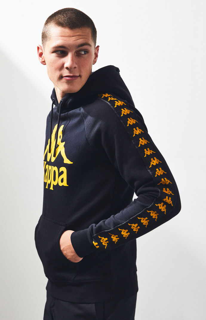 Black and gold online kappa hoodie