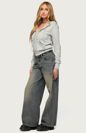 Patricia Studded Zip Up Hoodie image number 4