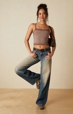 Skylar Washed Square Neck Tank Top image number 1