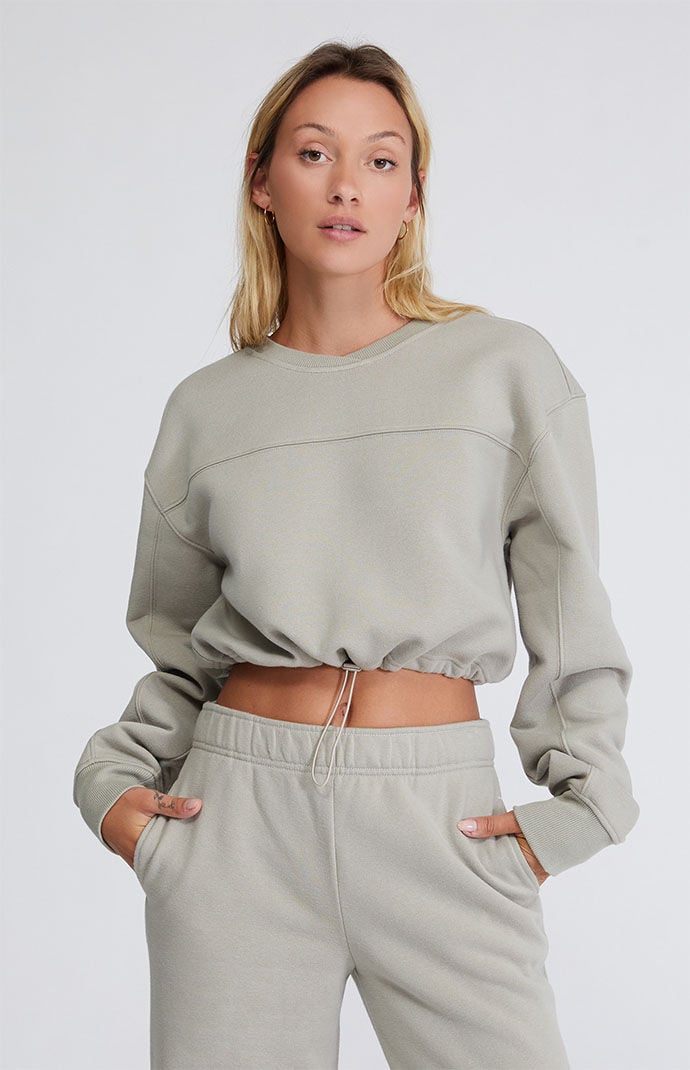 Cropped cinched sweatshirt deals