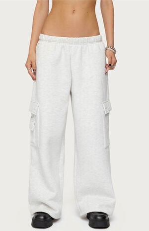 Petite Wide Leg Cargo Sweatpants
