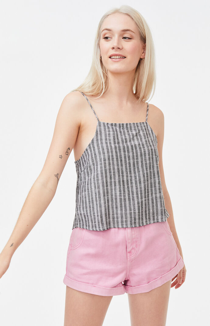 Open Back Linen Tank Top