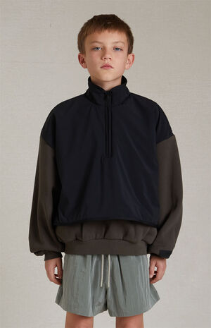 Kids Ink Jet Black Nylon Fleece Mock Neck Sweatshirt image number 2