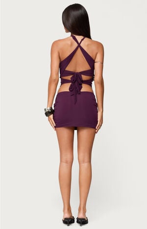 Maggi Knotted Backless Mesh Top image number 4