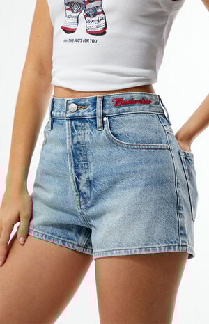 By PacSun Hopps Vintage High Waisted Denim Shorts image number 1