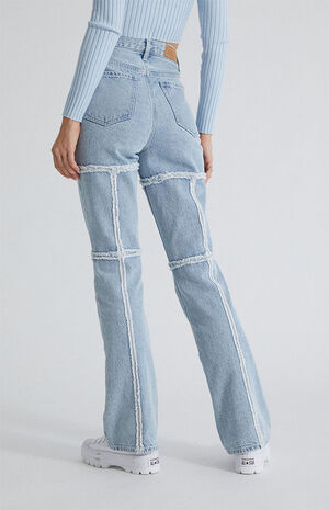 Eco Frayed High Waisted Bootcut Jeans image number 4