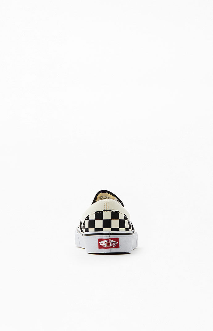 Classic Checkerboard White & Black Slip-On Shoes