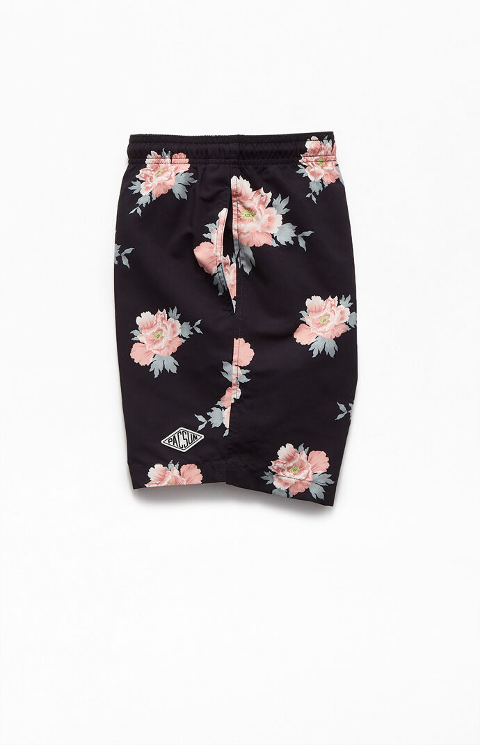 Rose Floral 17" Swim Trunks