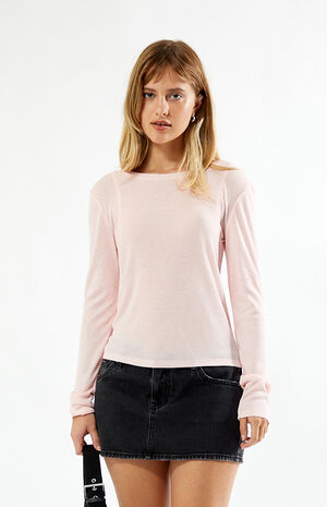 Ribbed Crew Neck Long Sleeve Top image number 2