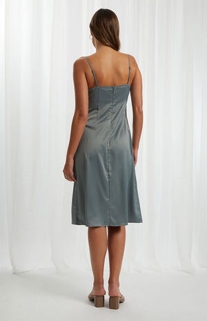 Satin Lace Bustier Mini Dress image number 4